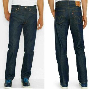 Levi's 501 Men's 33x31 Button Fly Straight Dark Blue Jeans 100% Cotton